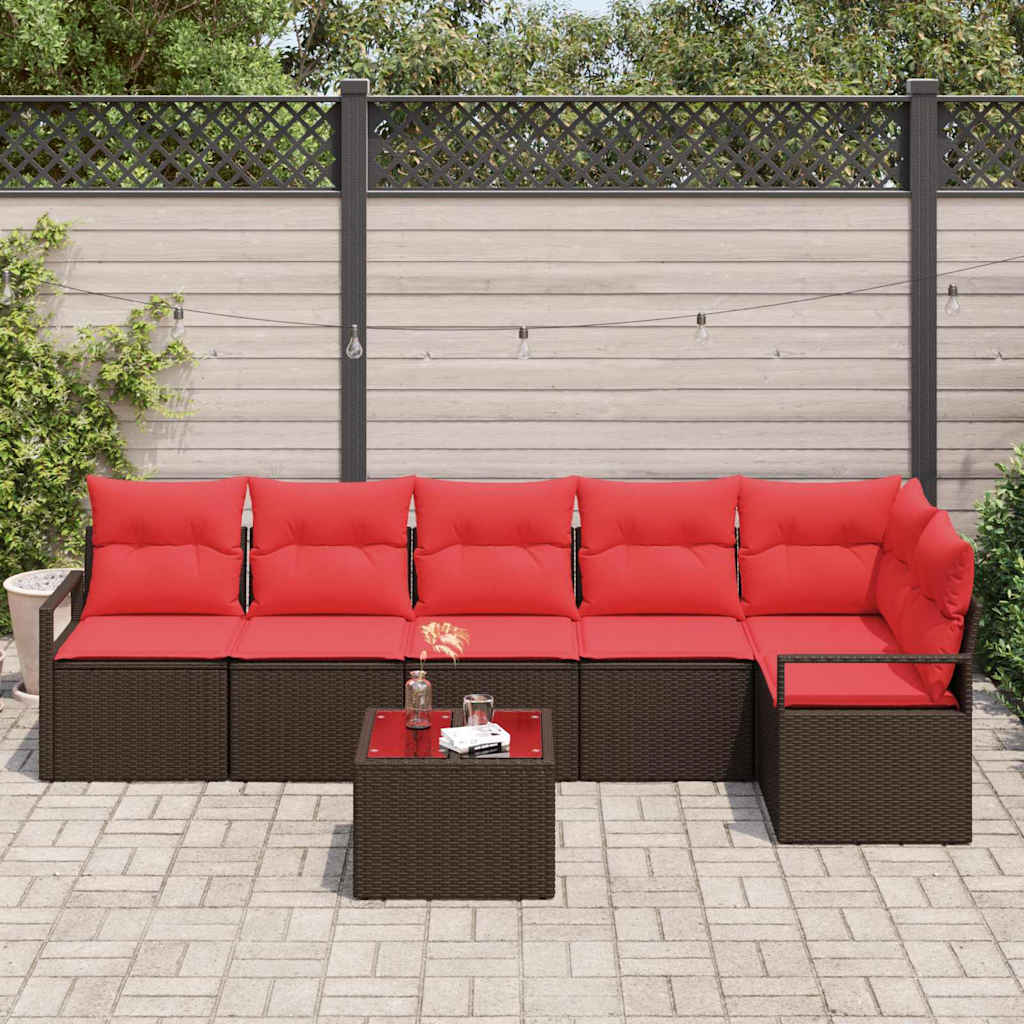 Set di divani 7 pcs Marrone polyrattan | homemem39