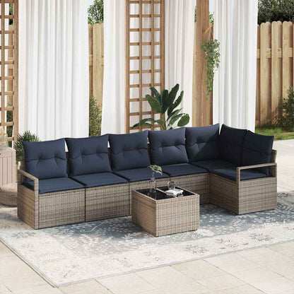 Set di divani 7 pcs Grigio polyrattan | homemem39