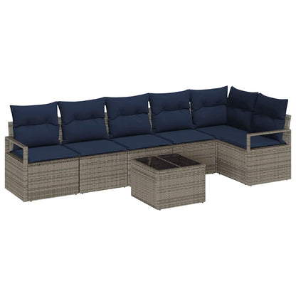 Set di divani 7 pcs Grigio polyrattan | homemem39