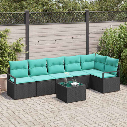 Set di divani 7 pcs Nero polyrattan | homemem39