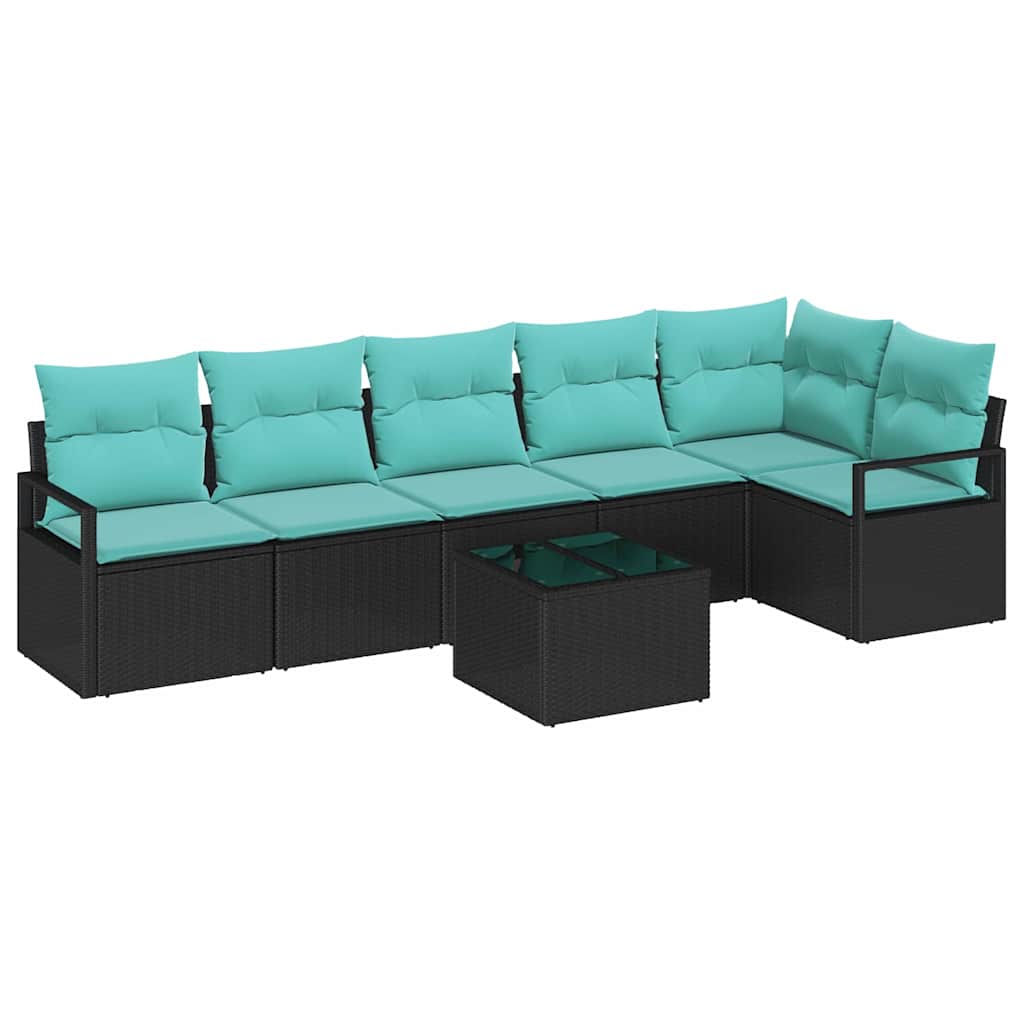 Set di divani 7 pcs Nero polyrattan | homemem39
