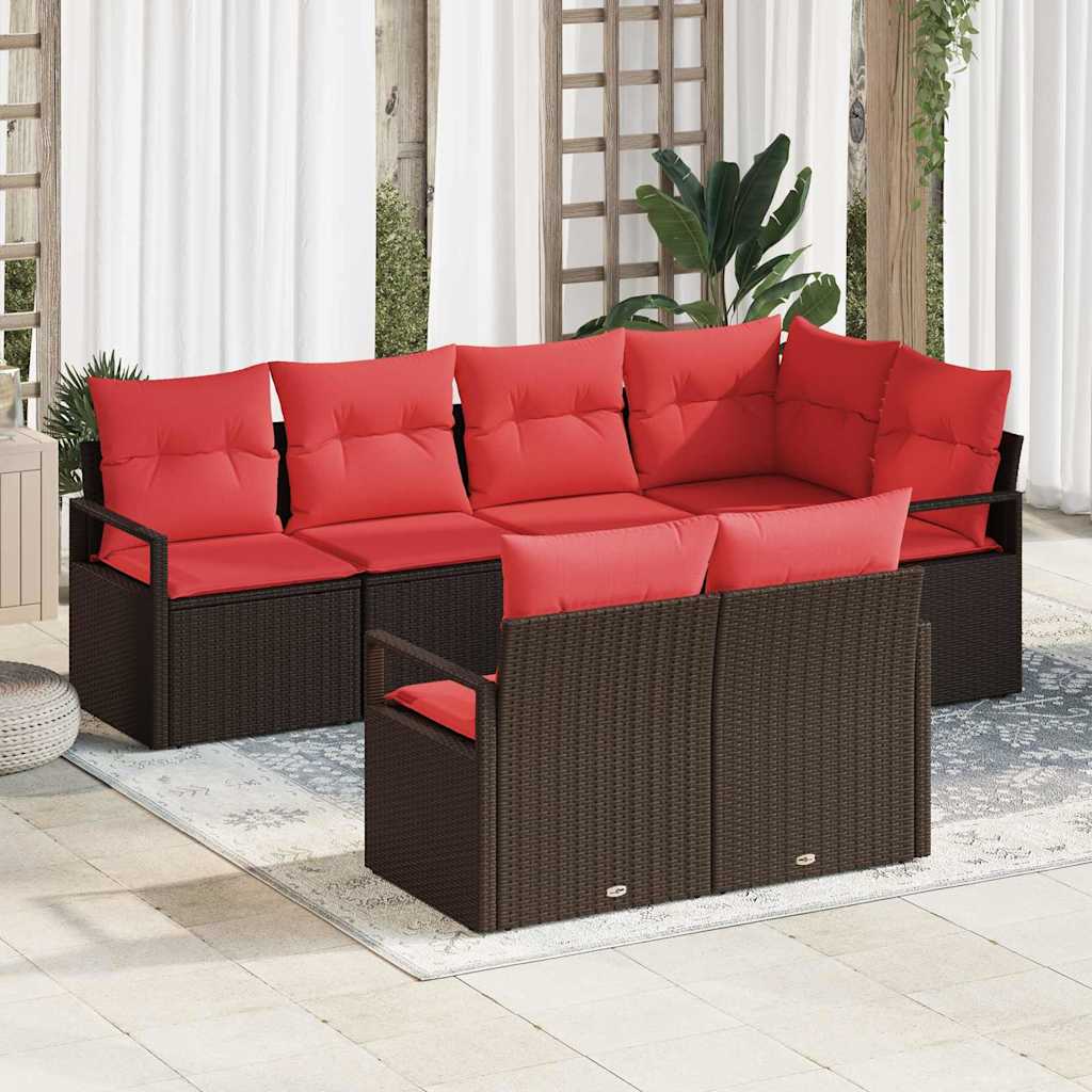 Set di divani 7 pcs Marrone polyrattan | homemem39