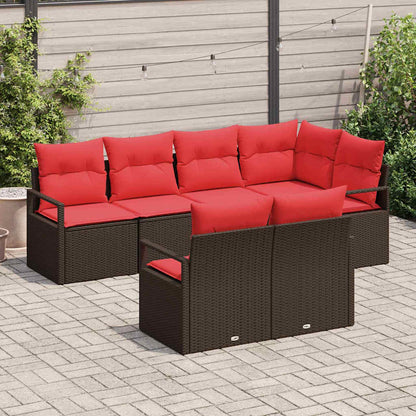 Set di divani 7 pcs Marrone polyrattan | homemem39