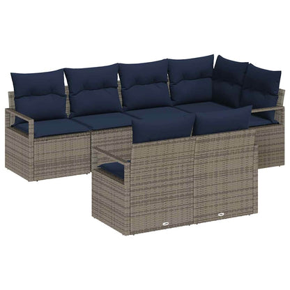 Set di divani 7 pcs Grigio polyrattan | homemem39