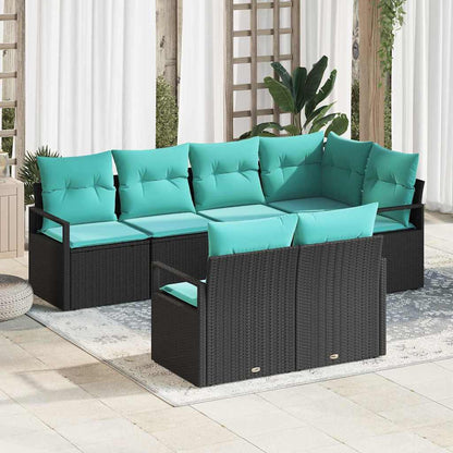 Set di divani 7 pcs Nero polyrattan | homemem39