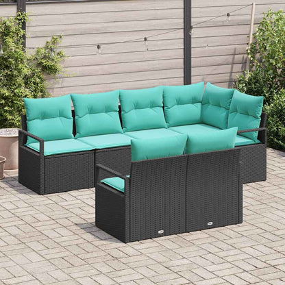 Set di divani 7 pcs Nero polyrattan | homemem39