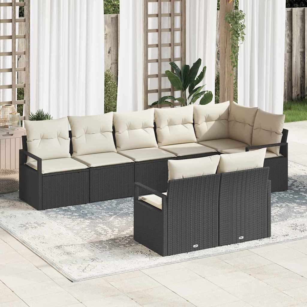 Set di divani 8 pcs Nero polyrattan | homemem39