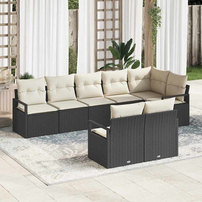 Set di divani 8 pcs Nero polyrattan | homemem39