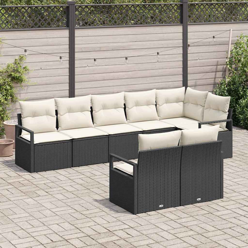 Set di divani 8 pcs Nero polyrattan | homemem39