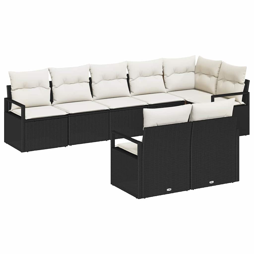Set di divani 8 pcs Nero polyrattan | homemem39