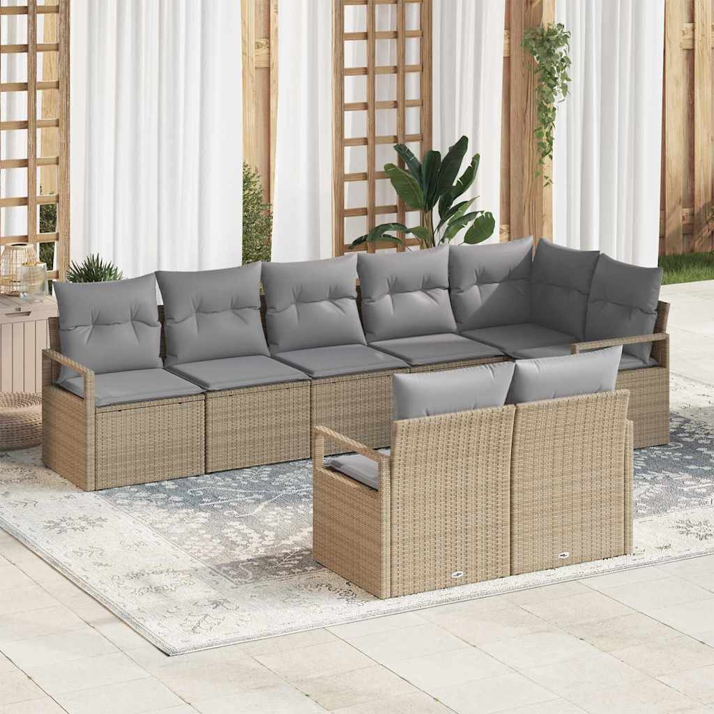 Set di divani 8 pcs Beige polyrattan | homemem39