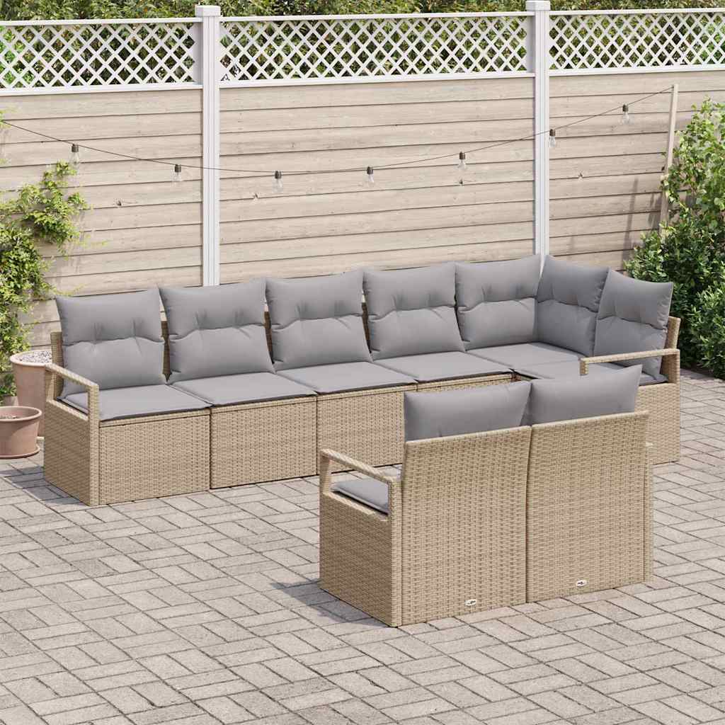 Set di divani 8 pcs Beige polyrattan | homemem39
