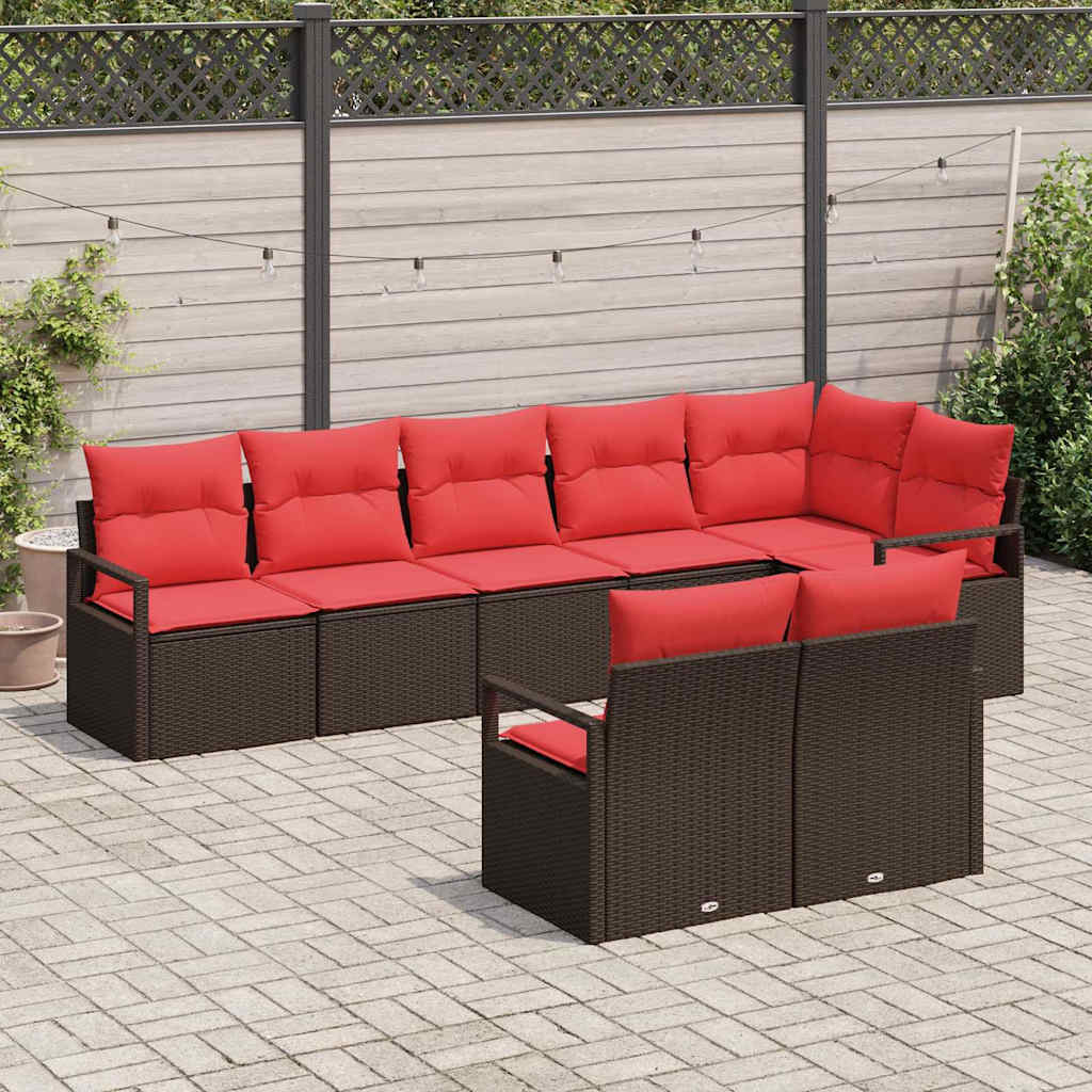 Set di divani 8 pcs Marrone polyrattan | homemem39