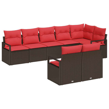 Set di divani 8 pcs Marrone polyrattan | homemem39