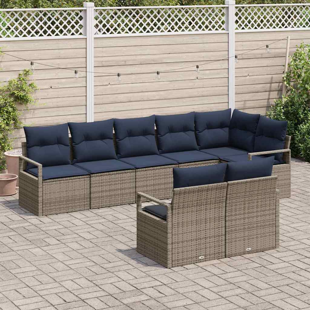 Set di divani 8 pcs Grigio polyrattan | homemem39