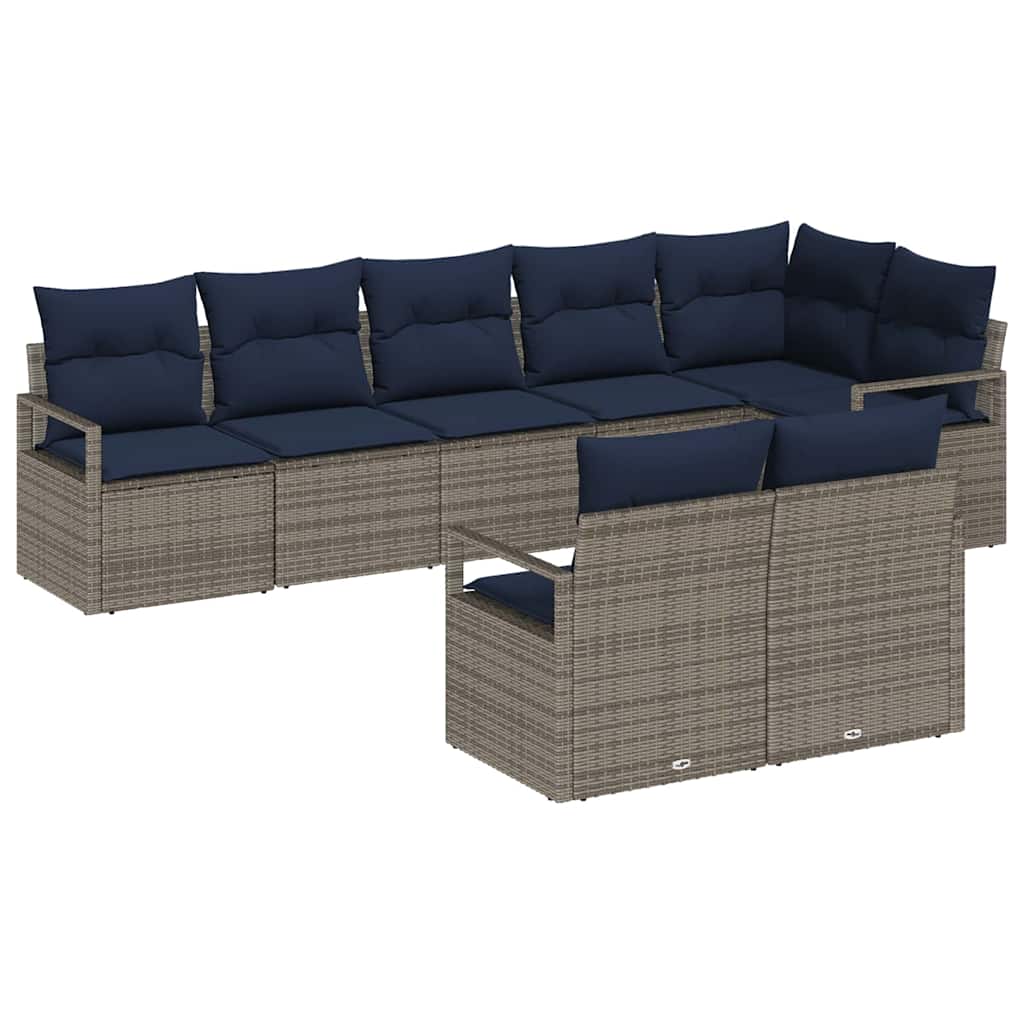 Set di divani 8 pcs Grigio polyrattan | homemem39