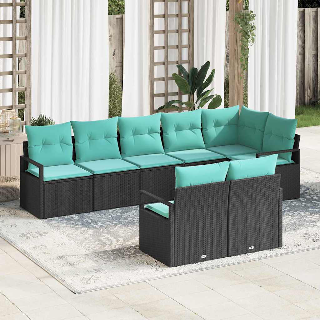 Set di divani 8 pcs Nero polyrattan | homemem39