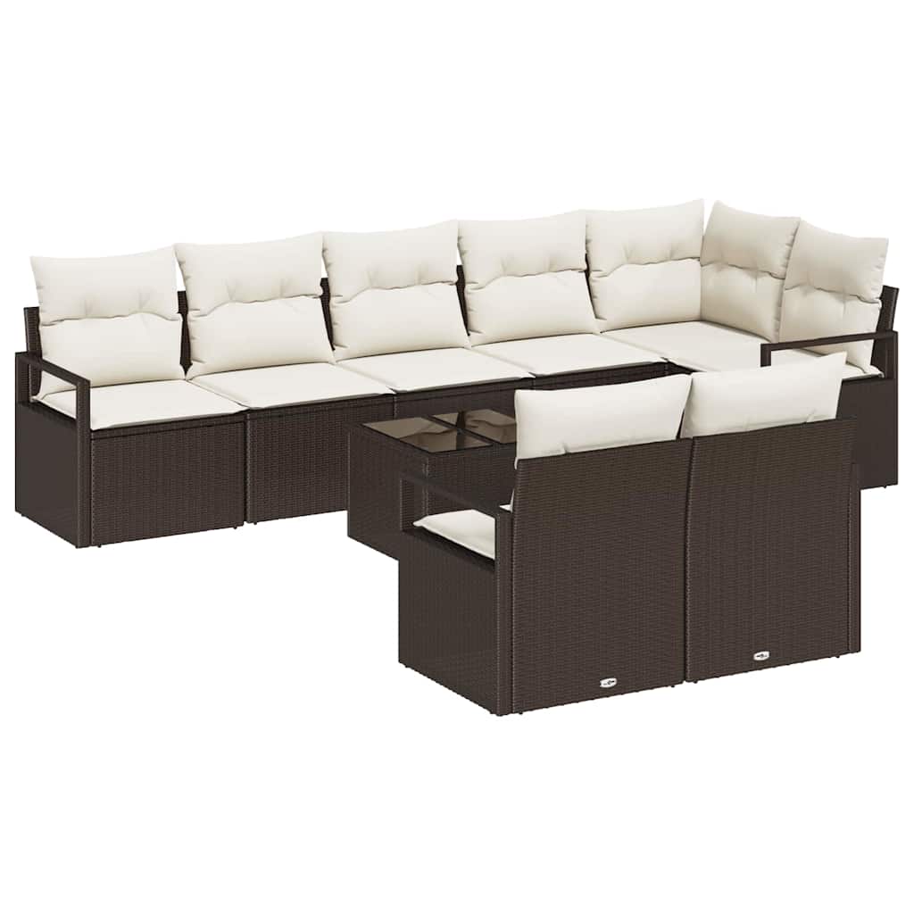 Set di divani 9 pcs Marrone polyrattan | homemem39
