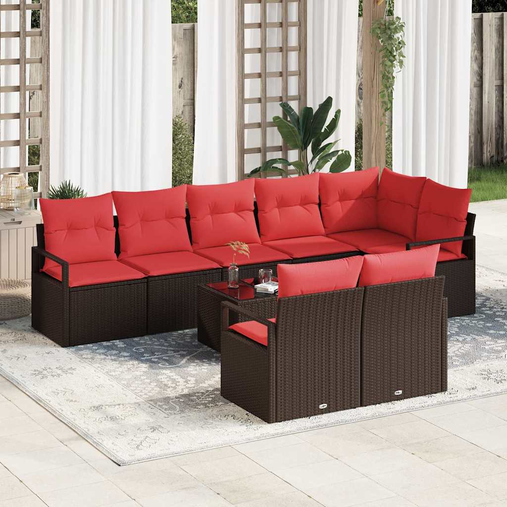 Set di divani 9 pcs Marrone polyrattan | homemem39