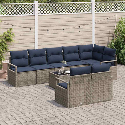 Set di divani 9 pcs Grigio polyrattan | homemem39