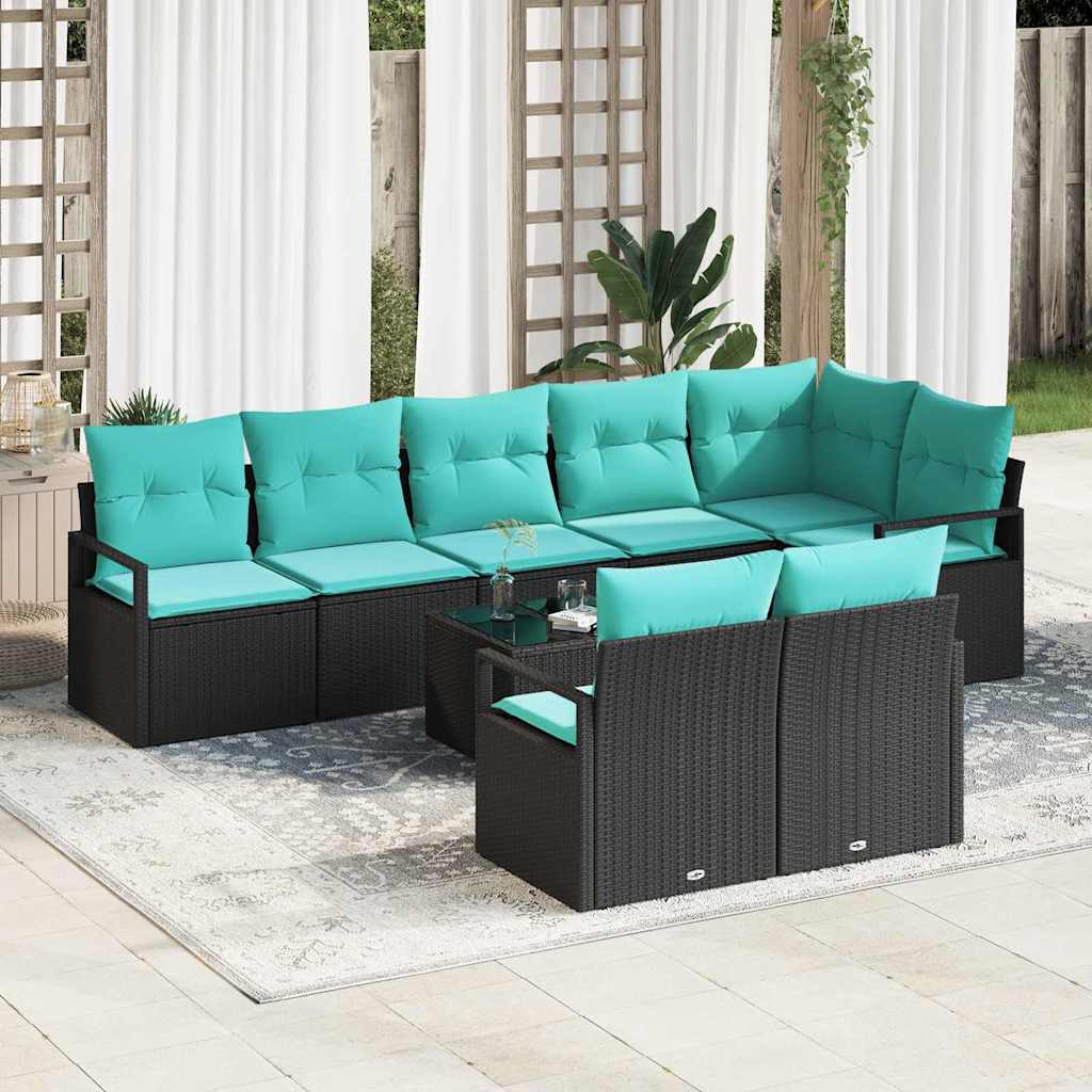 Set di divani 9 pcs Nero polyrattan | homemem39