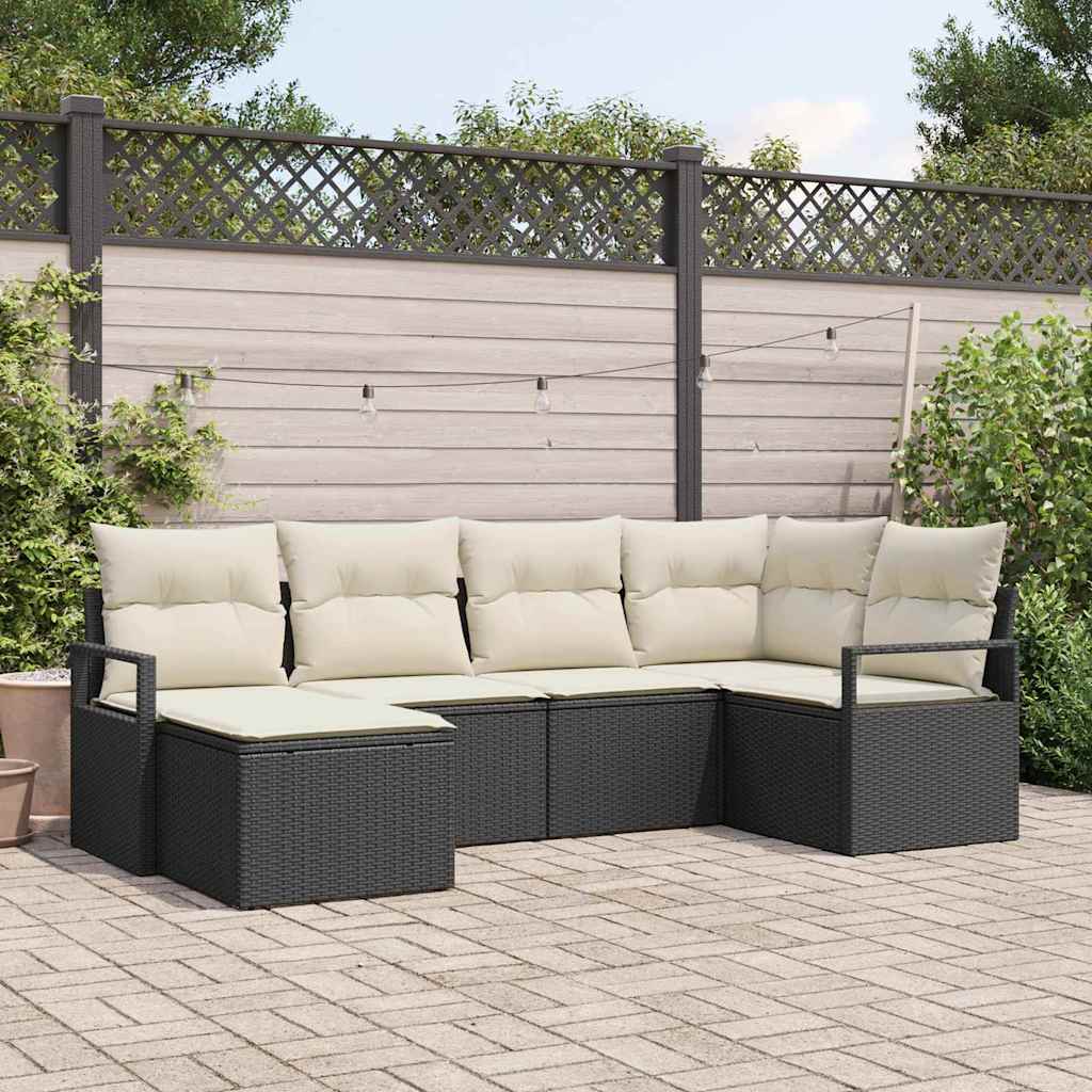 Set di divani 6 pz Nero polyrattan | homemem39