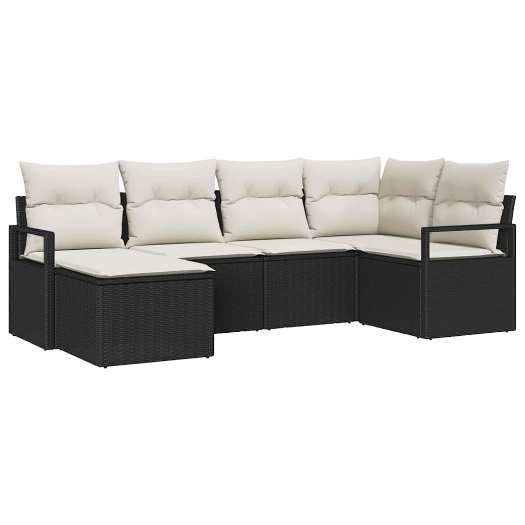 Set di divani 6 pz Nero polyrattan | homemem39
