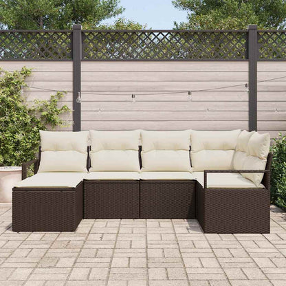 Set di divani 6 pcs Marrone polyrattan - homemem39