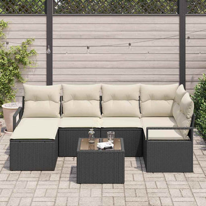 Set di divani 7 pz Nero polyrattan | homemem39