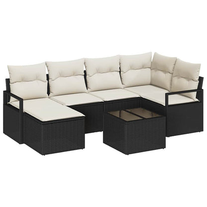 Set di divani 7 pz Nero polyrattan | homemem39