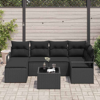 Set di divani 7 pz Nero polyrattan | homemem39