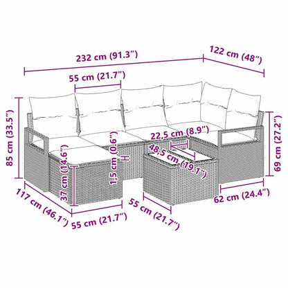 Set di divani 7 pz Nero polyrattan | homemem39