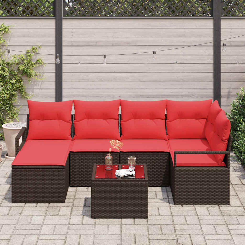 Set di divani 7 pcs Marrone polyrattan | homemem39