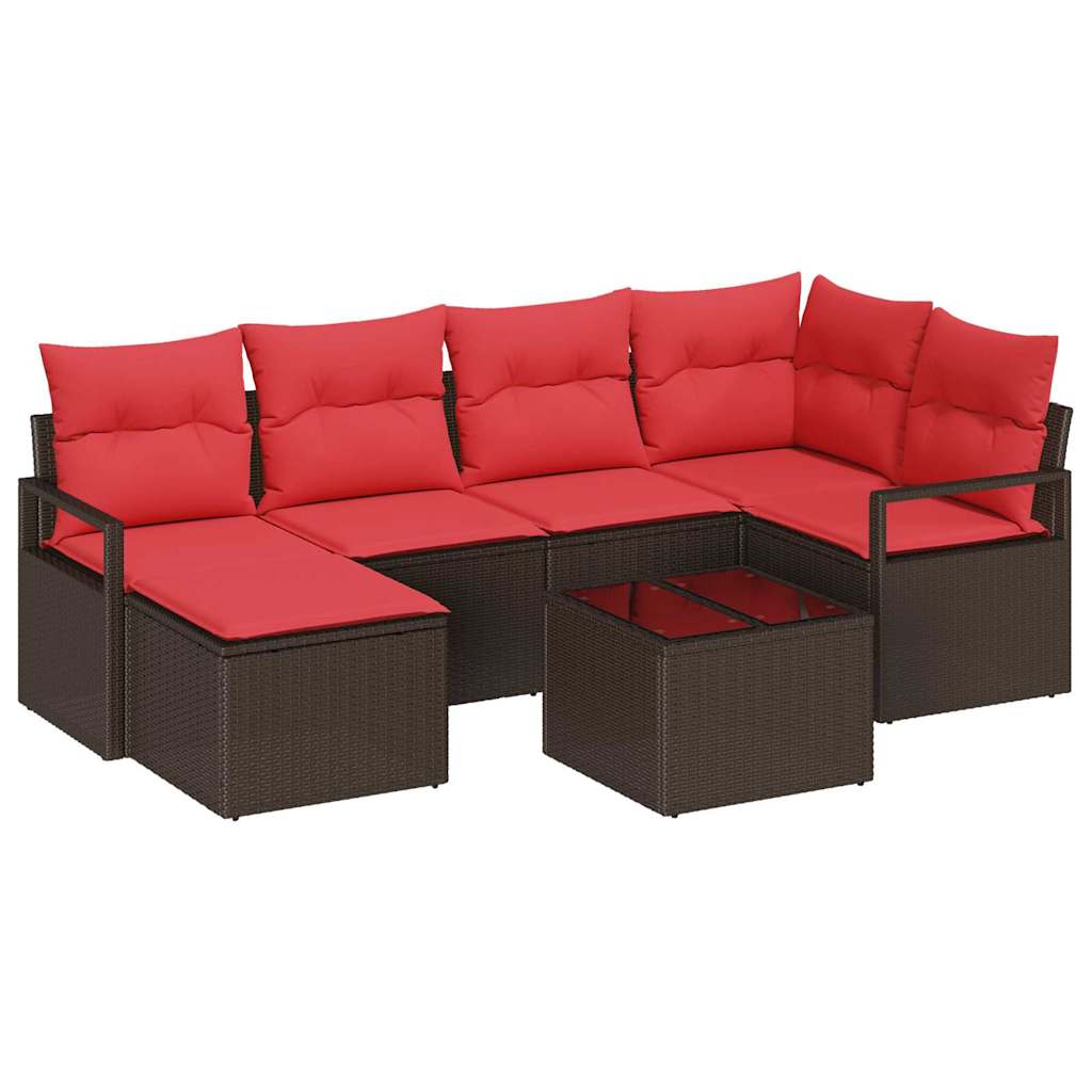 Set di divani 7 pcs Marrone polyrattan | homemem39