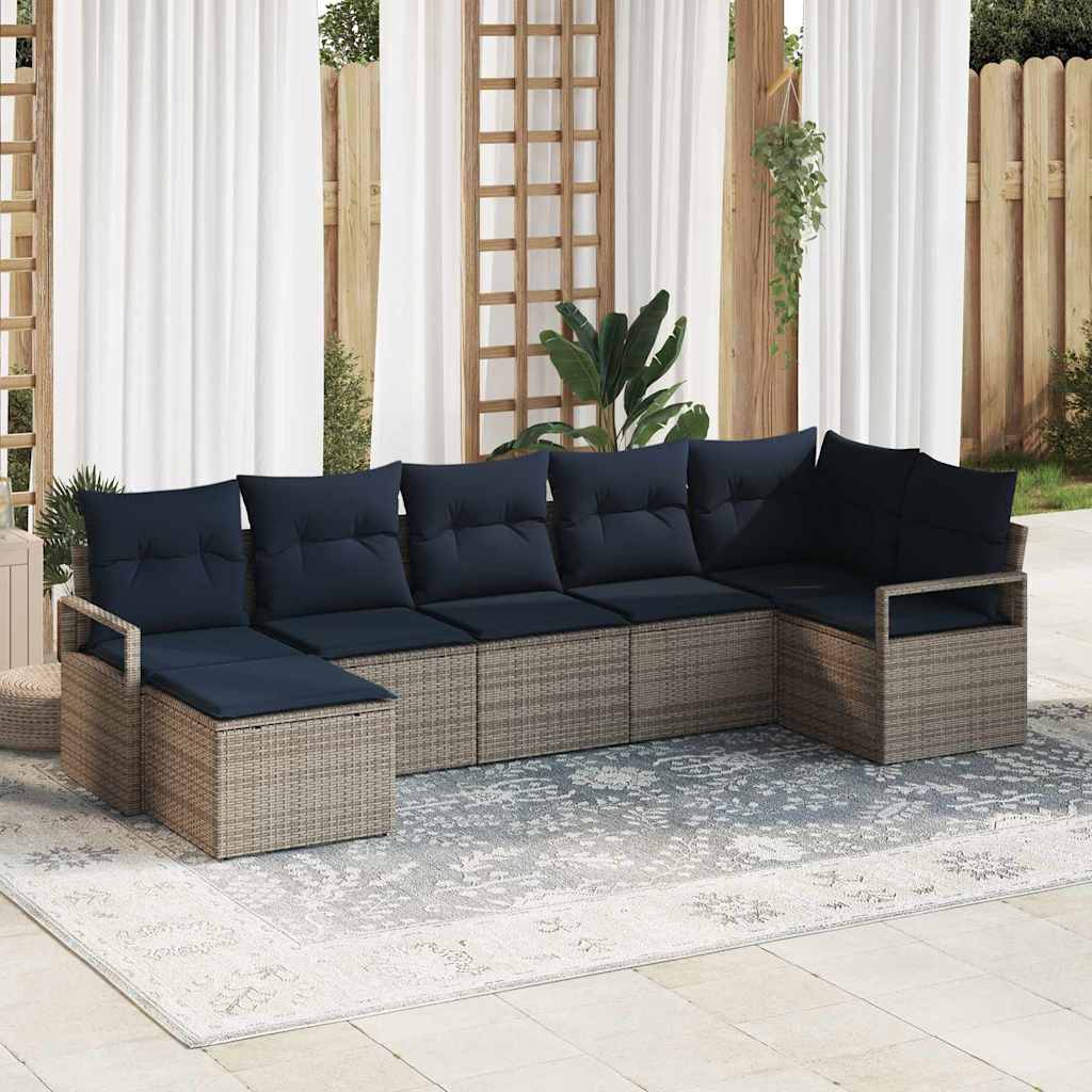 Set di divani 7 pcs Grigio polyrattan | homemem39