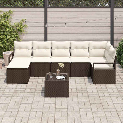 Set di divani 8 pcs Marrone polyrattan | homemem39