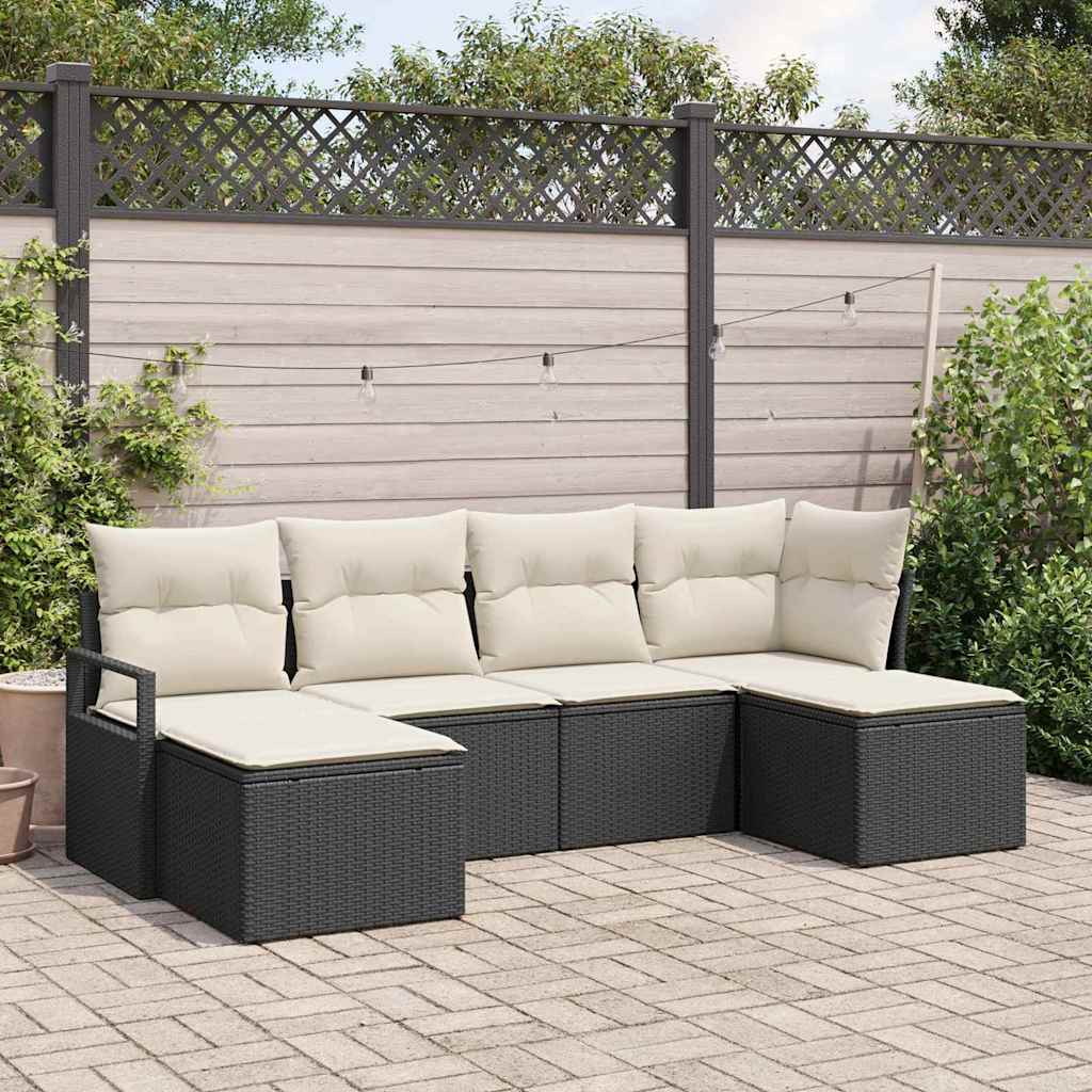 Set di divani 6 pcs Nero polyrattan | homemem39