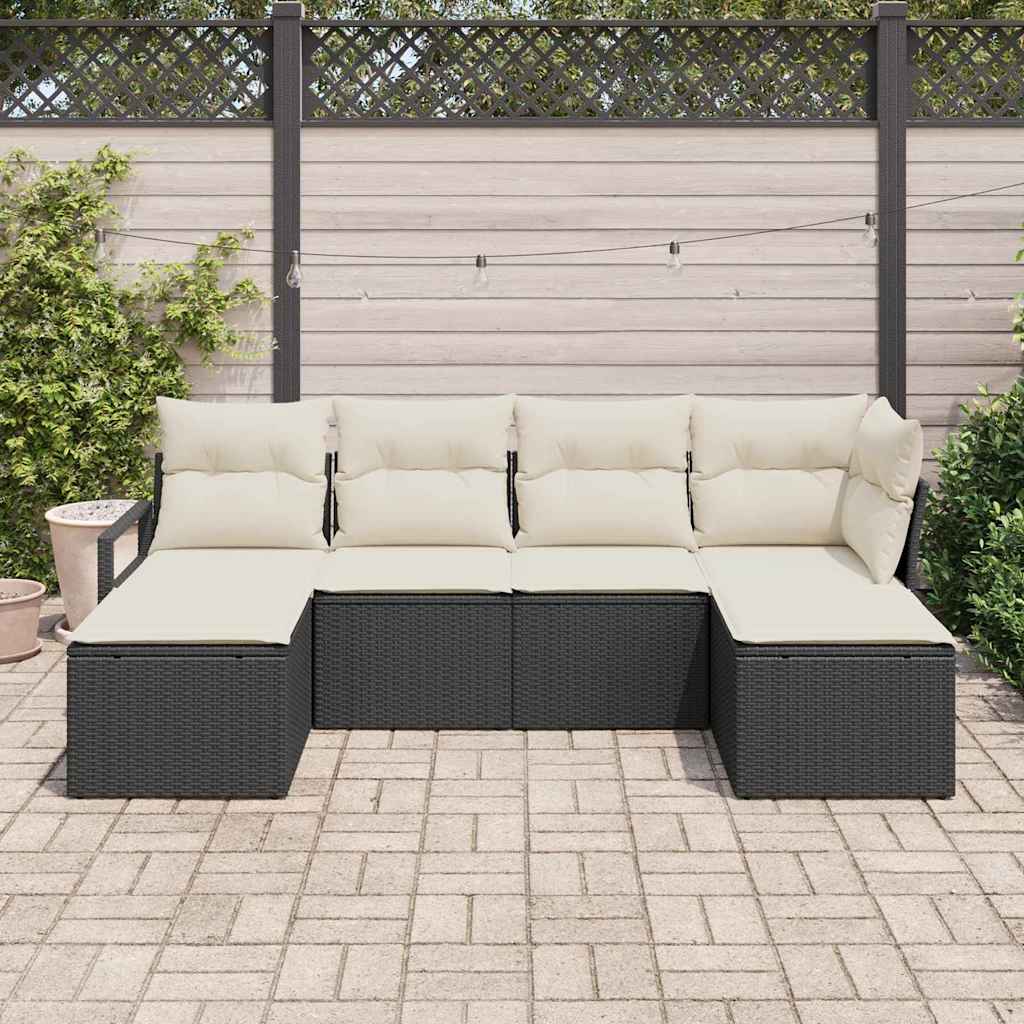 Set di divani 6 pcs Nero polyrattan | homemem39