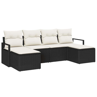 Set di divani 6 pcs Nero polyrattan | homemem39