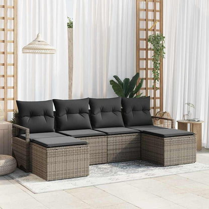 Set di divani 6 pcs Grigio polyrattan | homemem39