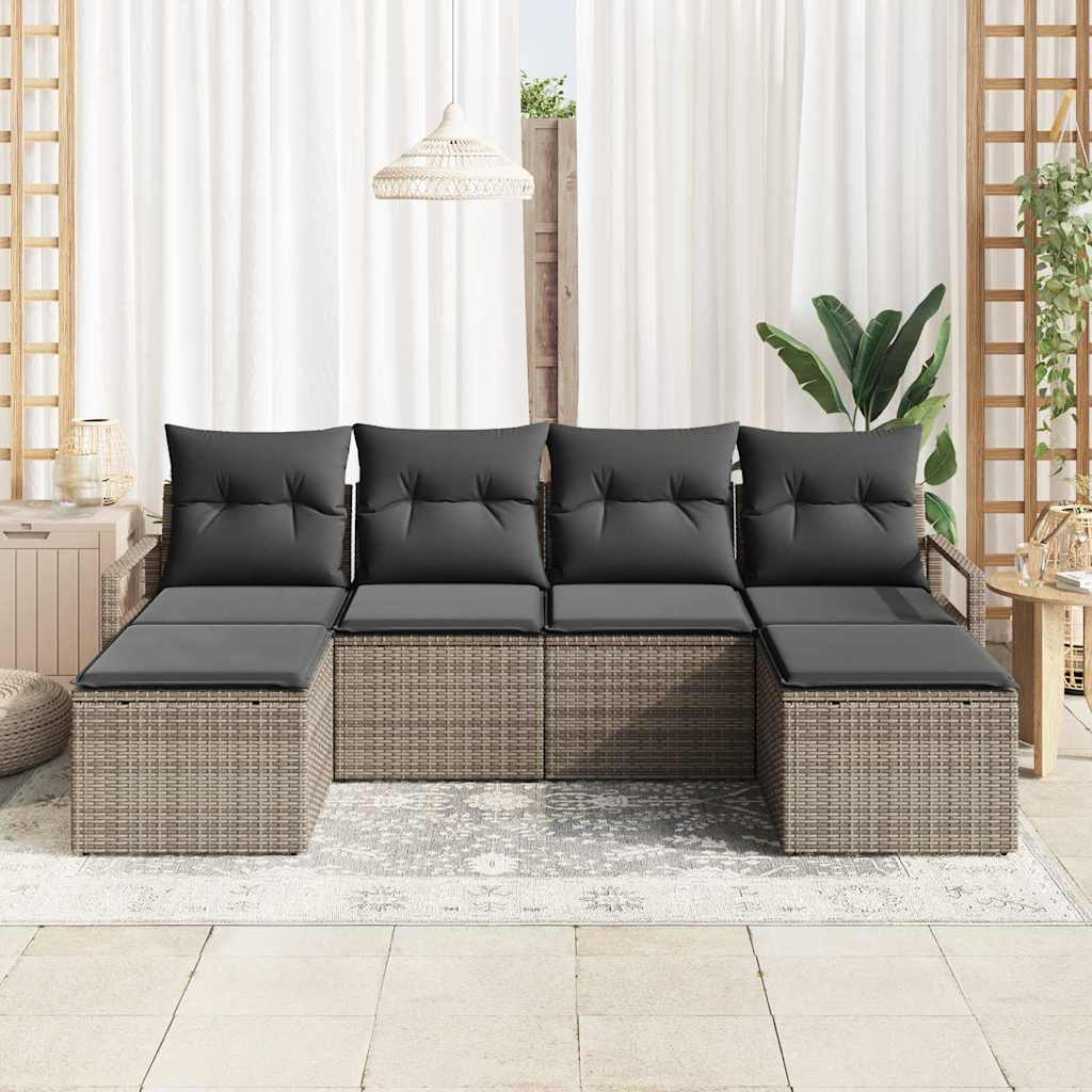Set di divani 6 pcs Grigio polyrattan | homemem39