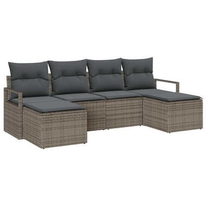 Set di divani 6 pcs Grigio polyrattan | homemem39