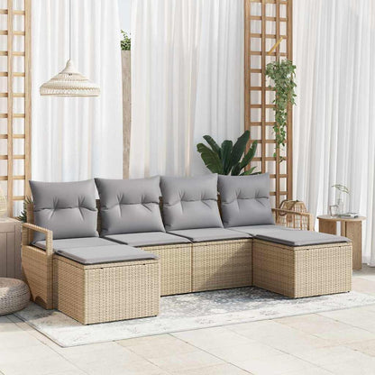 Set di divani 6 pcs Beige polyrattan | homemem39
