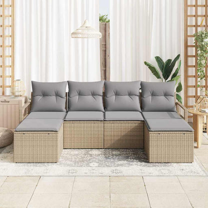 Set di divani 6 pcs Beige polyrattan | homemem39