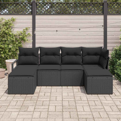 Set di divani 6 pz Nero polyrattan | homemem39