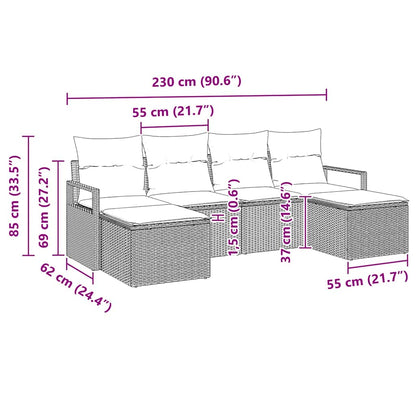 Set di divani 6 pz Nero polyrattan | homemem39