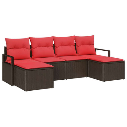 Set di divani 6 pcs Marrone polyrattan | homemem39