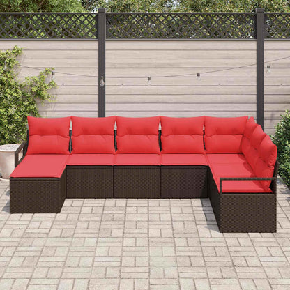 Set di divani con cuscino 8 pcs Marrone polyrattan | homemem39