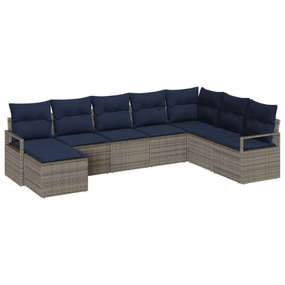 Set di divani con cuscino 8 pcs Grigio polyrattan | homemem39