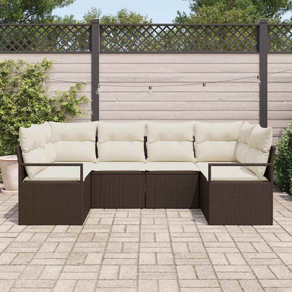 Set di divani con cuscino 6 pcs Marrone polyrattan | homemem39